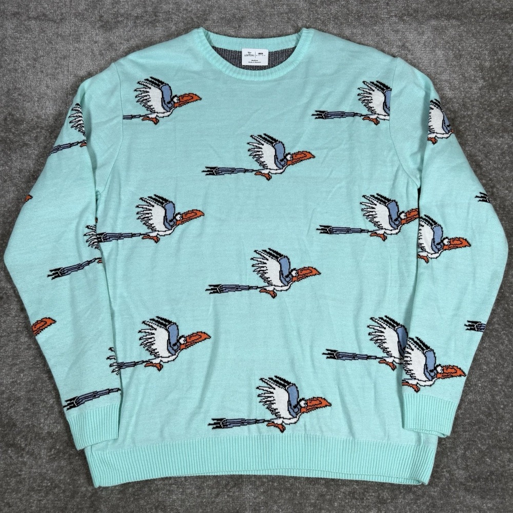 ASOS x Lion King Sweater Men's Medium Green Long‎ Sleeve Crew Neck Zazu